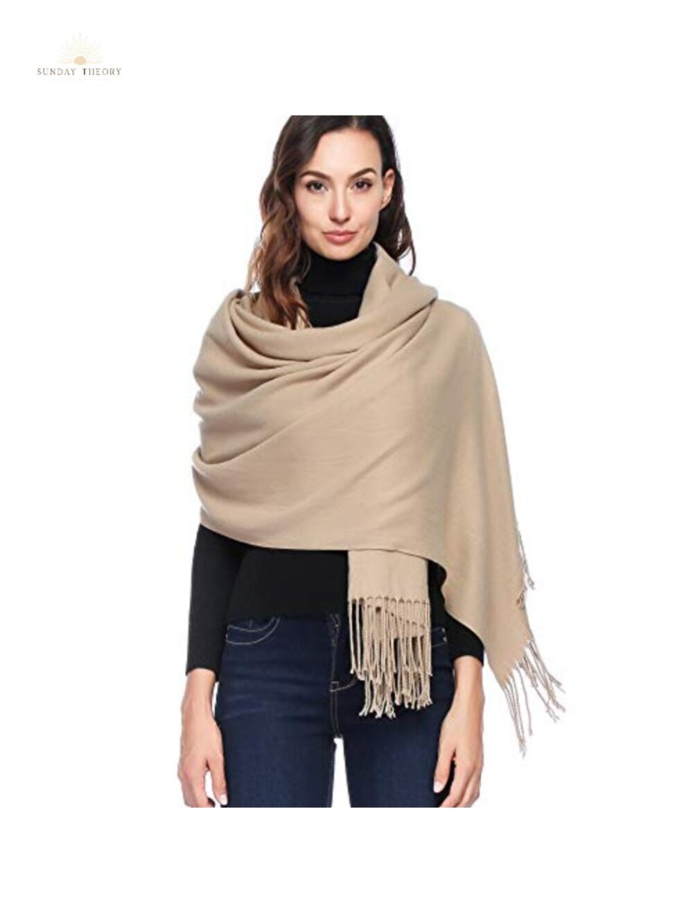 Oversized Pashmina Shawl Wrap Viscose Polyester Winter Evening Wrap